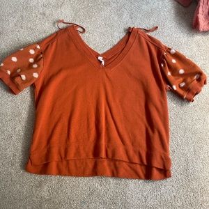 Burnt Orange Anthropologie Knit Shirt